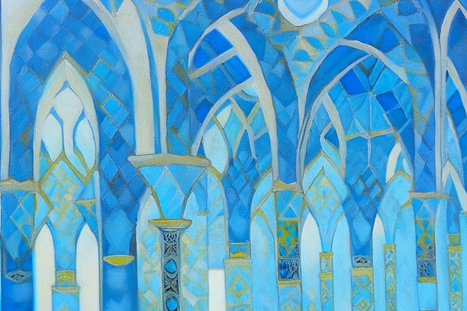 blue and turquoise arches by artist "Dorian Haqmoun"