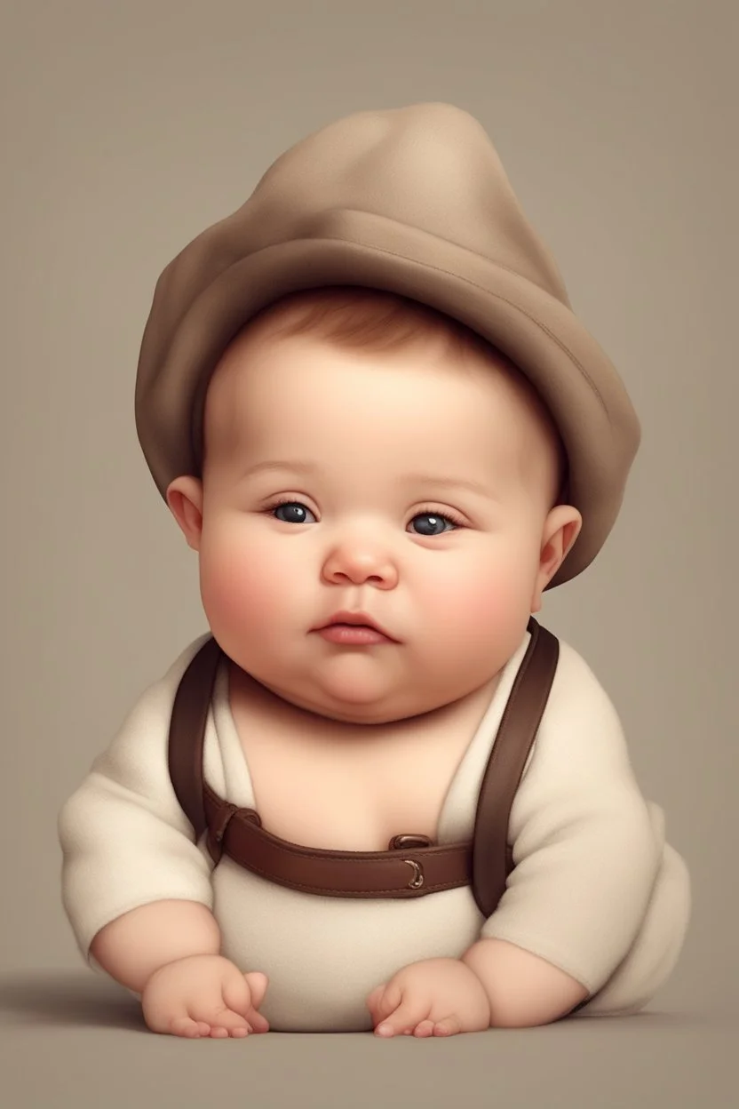 fat baby realistic cute