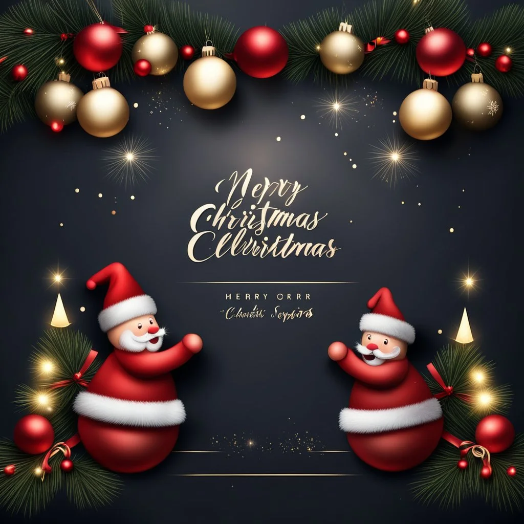 Hyper Realistic Christmas Celebration Card with dark background