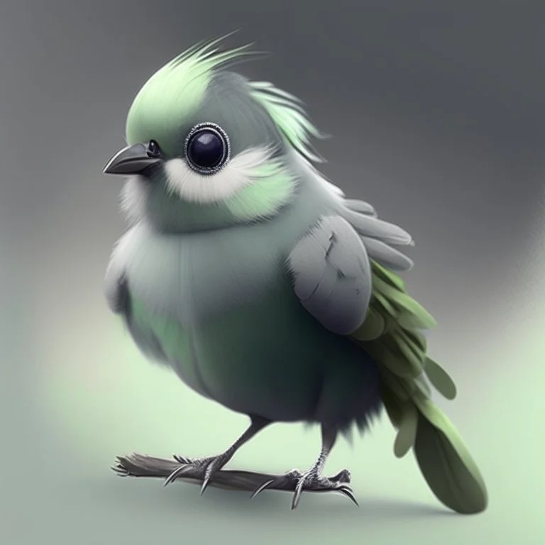 A cute Grey and green bird, avatar