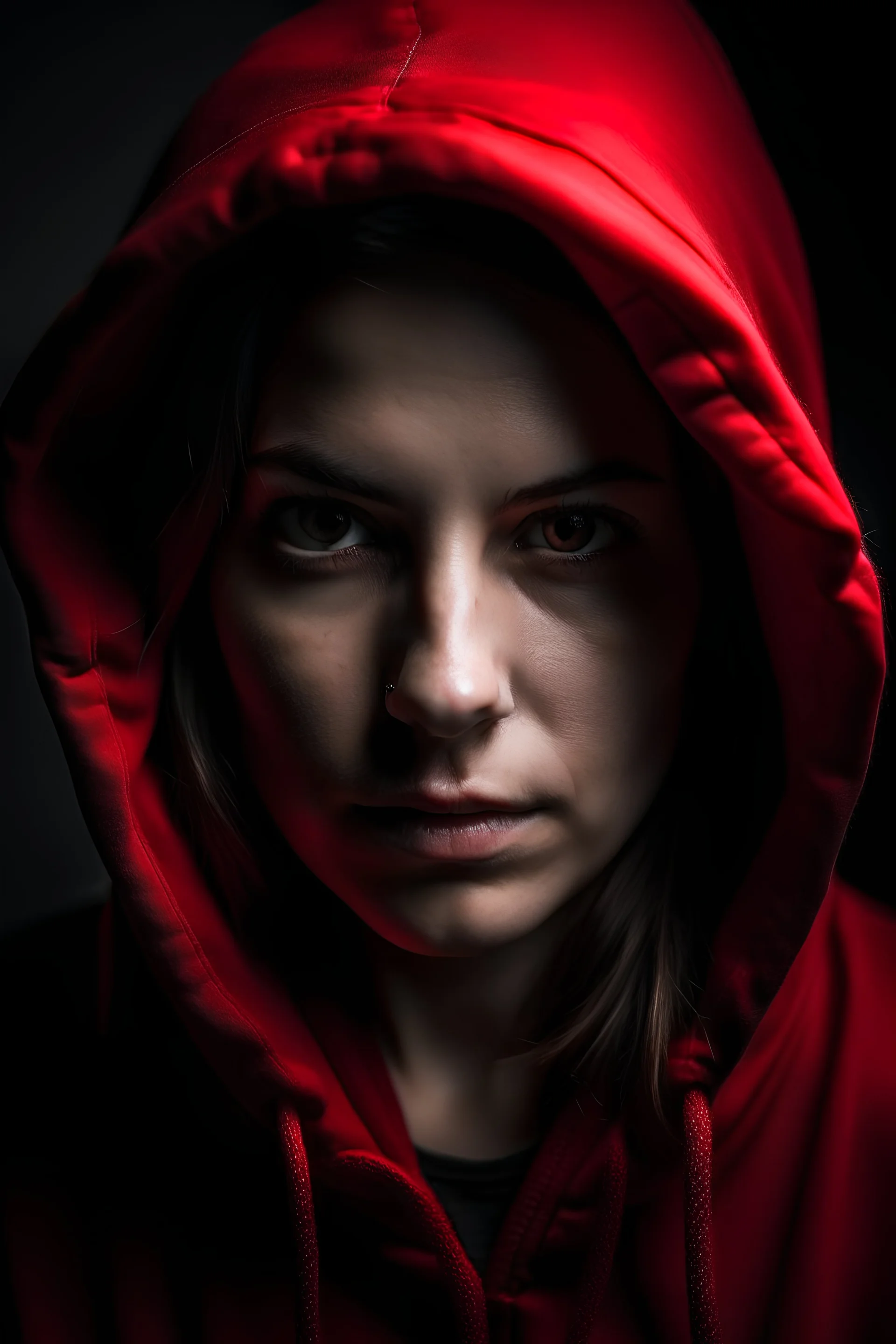 Gambar wanita berkerudung merah