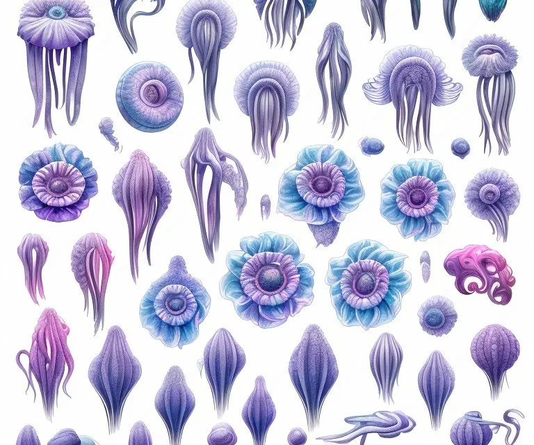 Vector anemone set illustration. Watercolor white backdrop