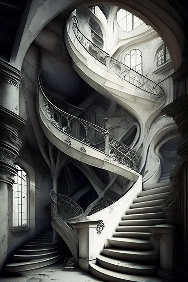 tavern dystopian rich stairs entrence building white