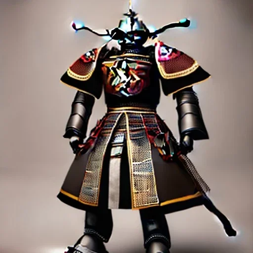 beautiful smooth realistic Japanese samurai robot, run on dark cosmos background, cat еye, extremely sharp detail, finely tuned detail, ultra high definition, 8 k, unreal engine 5, ultra sharp focus, accurate sword wings, positive smile, lot of details, fit within portrait, Ambiance dramatique