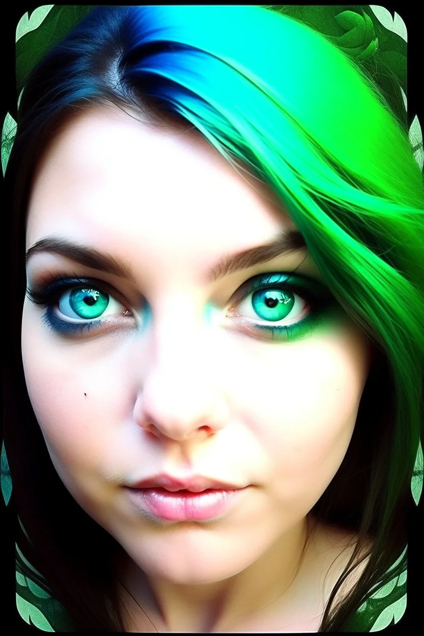 fantasy beautiful logo cartoon circle green eyes