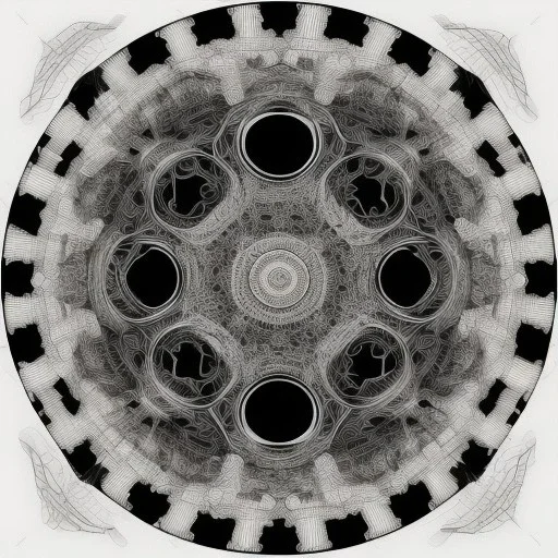 Line art. Fine lines. Black and white Sacred geometry. Pattern. circles. Rotate..