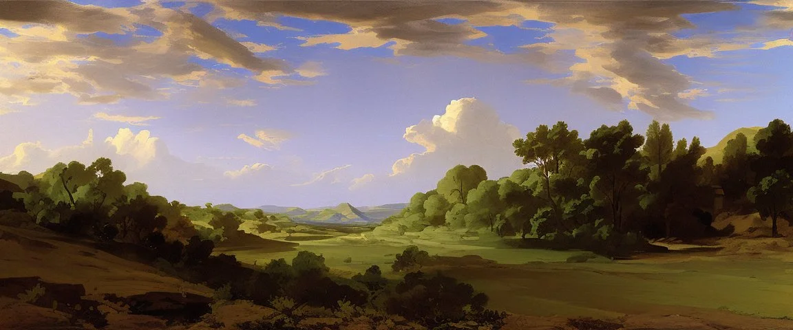 texas hill landscape by poussin