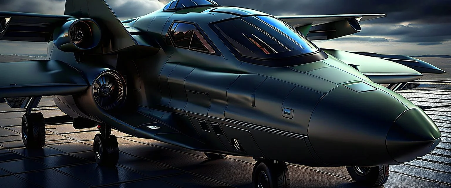 a military fighter jet station wagon hybrid