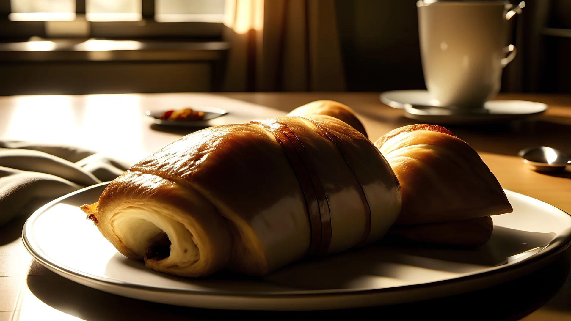 a croissant/ gipfeli which is a pastry from france on a plate