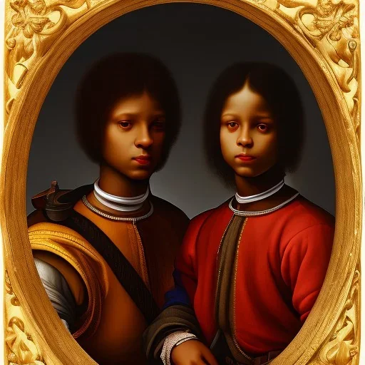 wealthy African American young brothers by Leonardo da Vinci