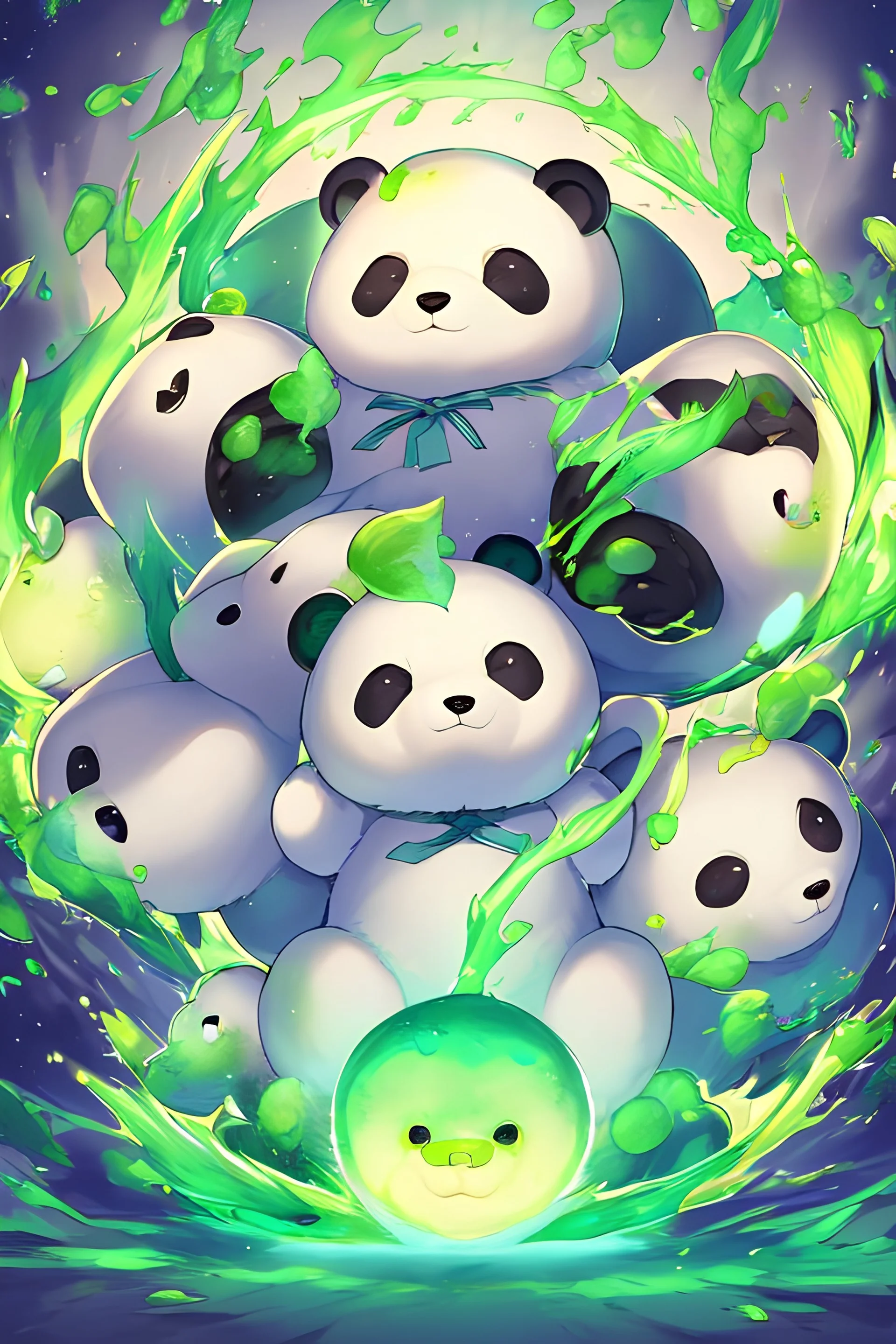 Panda With Green Aura Gallery