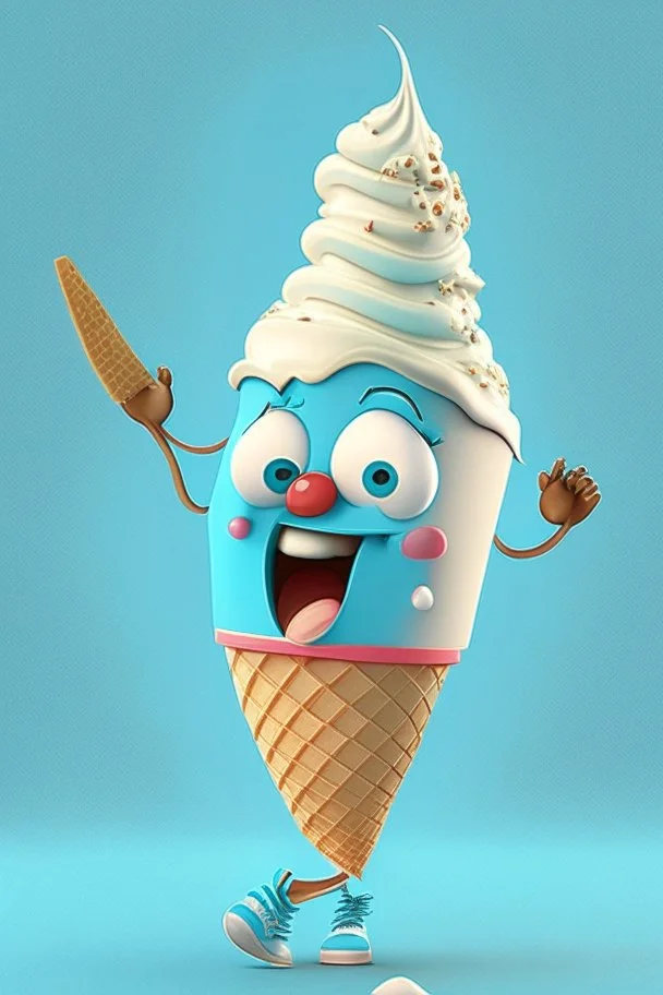A cartoon character of an ice cream brand