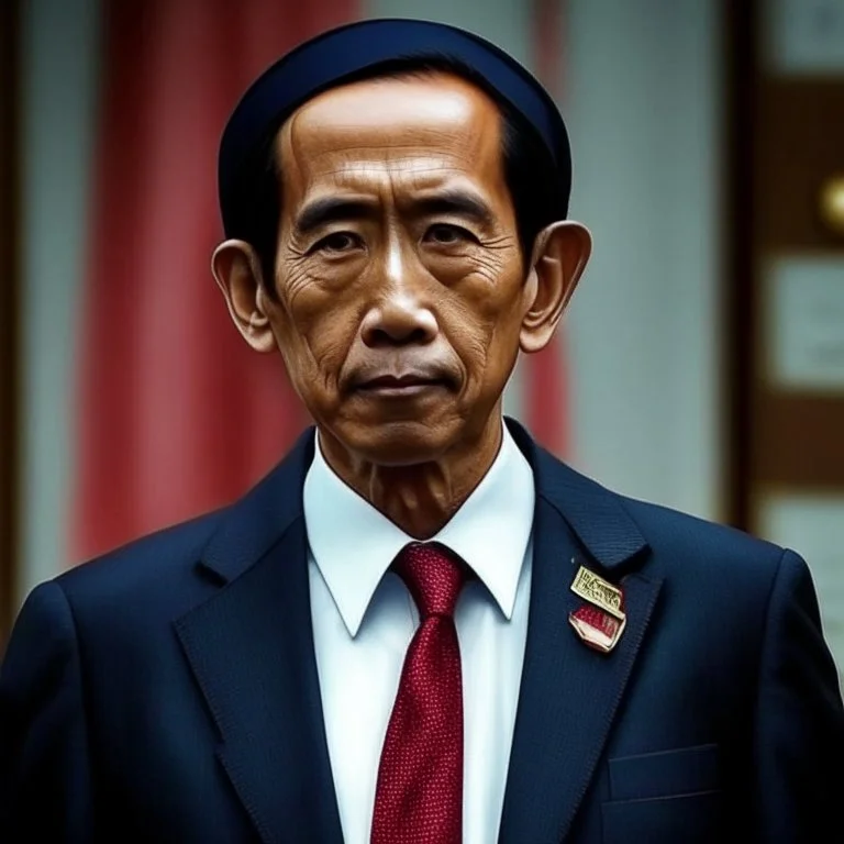 Joko Widodo The president of Republic Indonesia in militiary cyberpunk style