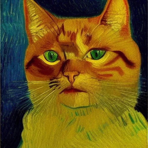 Portrait of a cat by Van Gogh