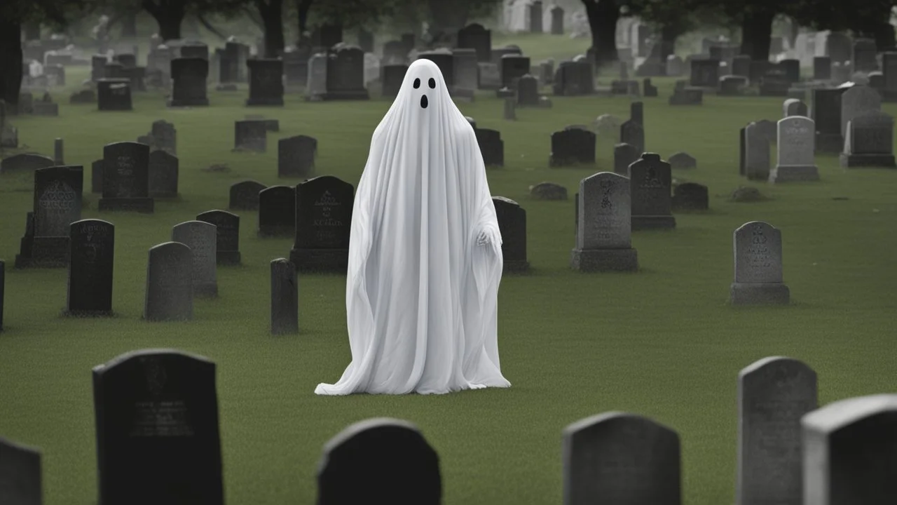 large ghost in the graveyard