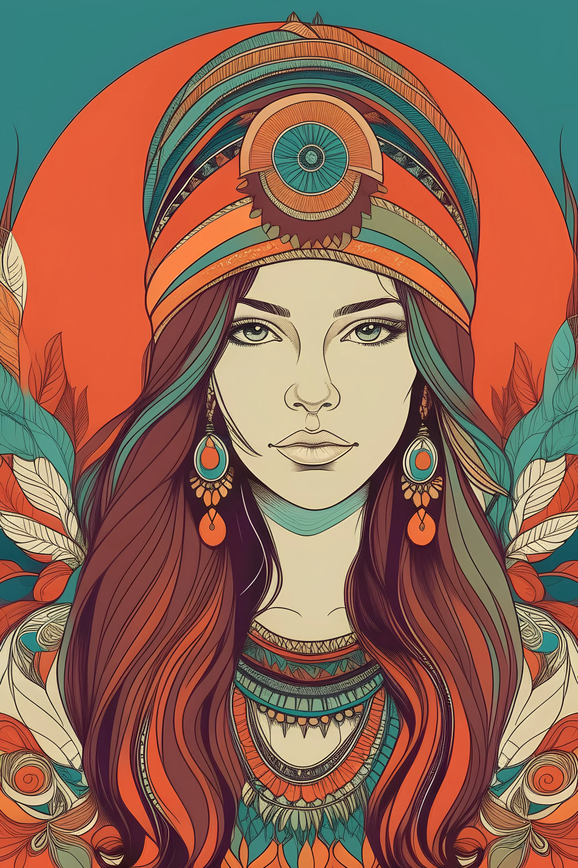 generate boho women design with milimilist colour