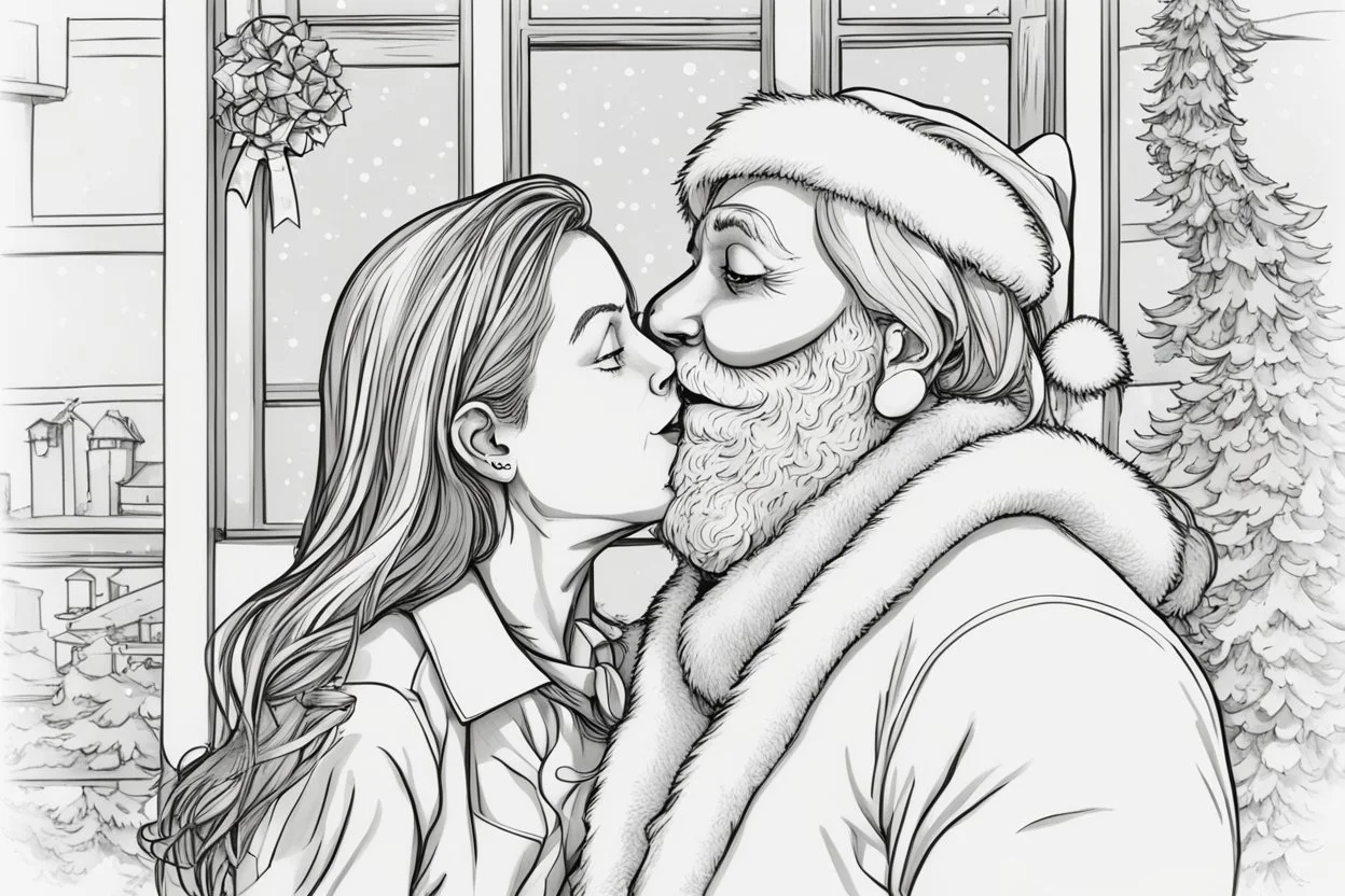 babbo natale che bacia la mamma
