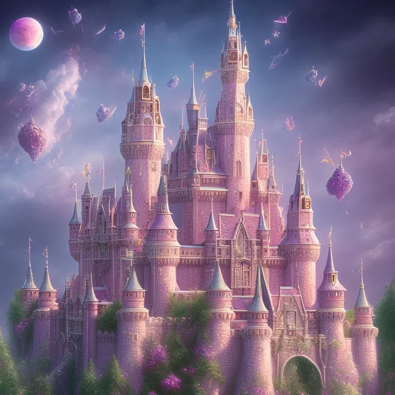 castle pink Magic dream world papillons