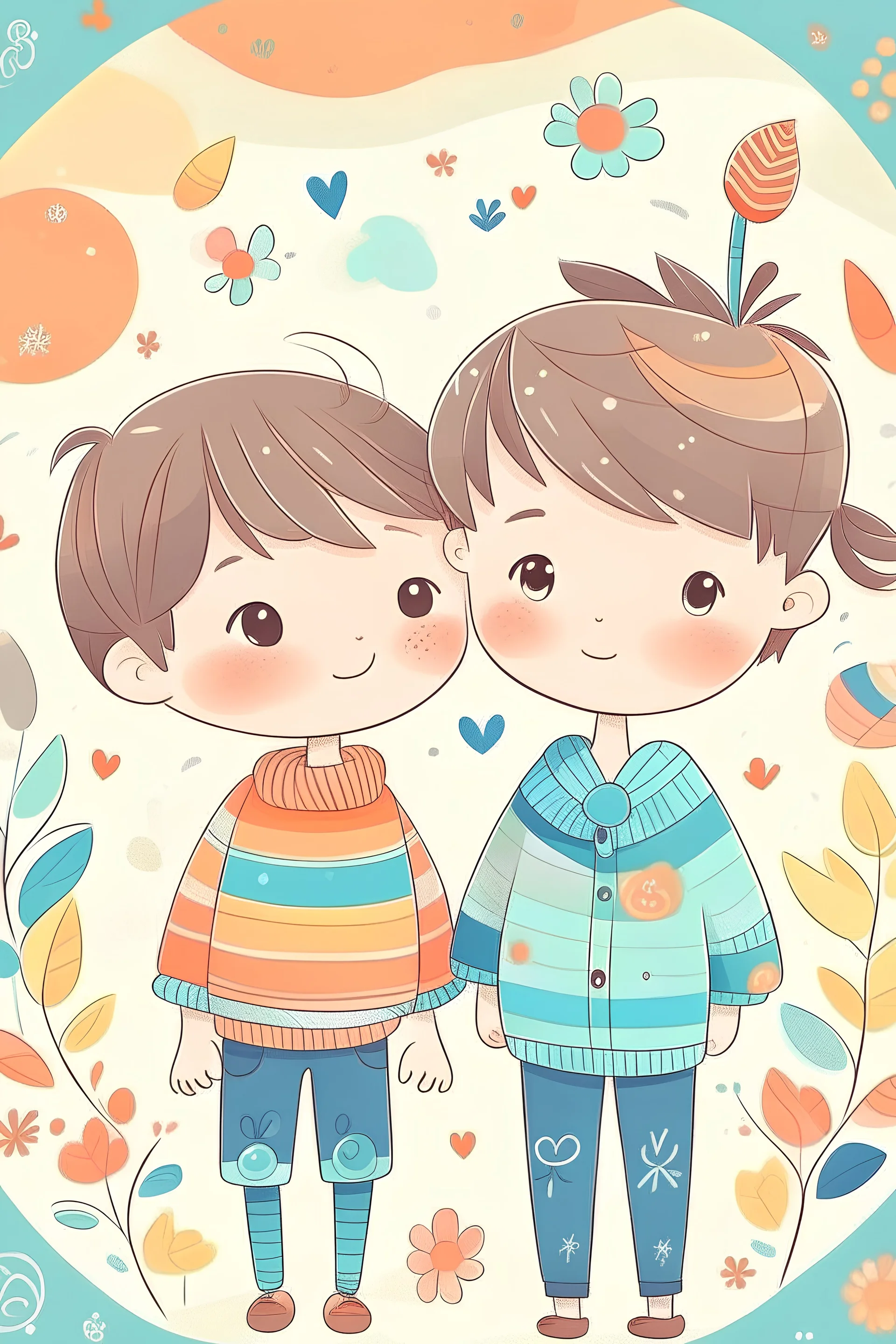 give an illustration for affirmations give both girl and boy