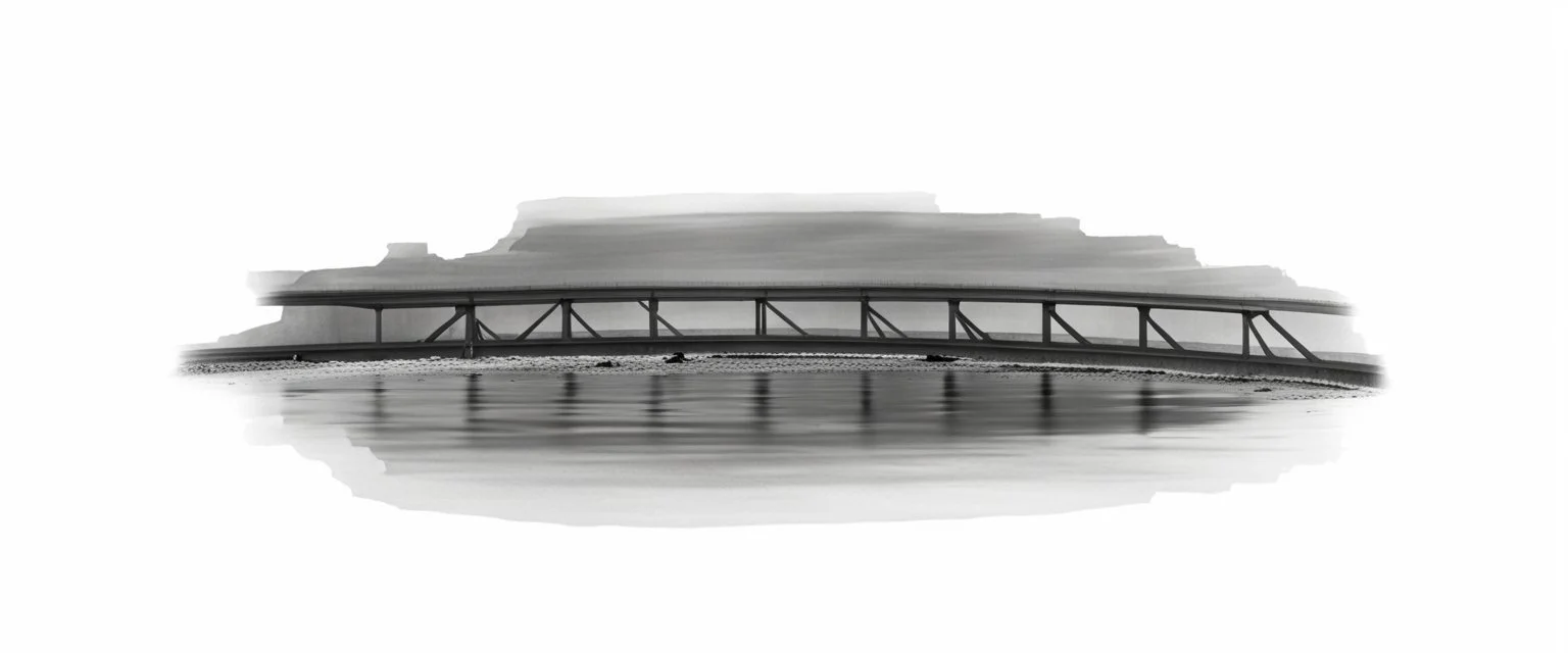 sideview of railway tracks, antique photo