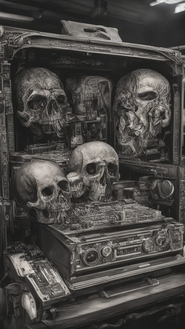 line toned, hedcut, wsj style, DJ of the damnded, insanely detailed DJ booth in hell, MID set, speakers and equipment made of bone, anatomically correct, add more skulls in th audience, photorealism, vray, 8k 3d https://stablecog.com/generate?o=a67b60e0-edd2-418d-9744-d1d585055d7fv https://stablecog.com/generate?o=93026b00-ac6b-436a-bc57-6aa04073d4a9