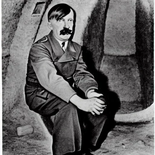 Adolf hitler, in bunker, on knees, monocrome,1945