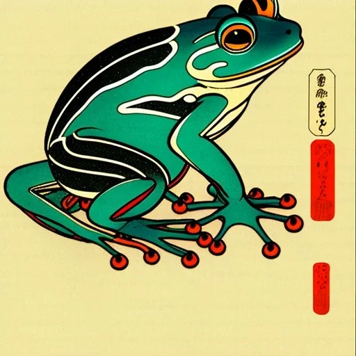 Ukiyo-e frog