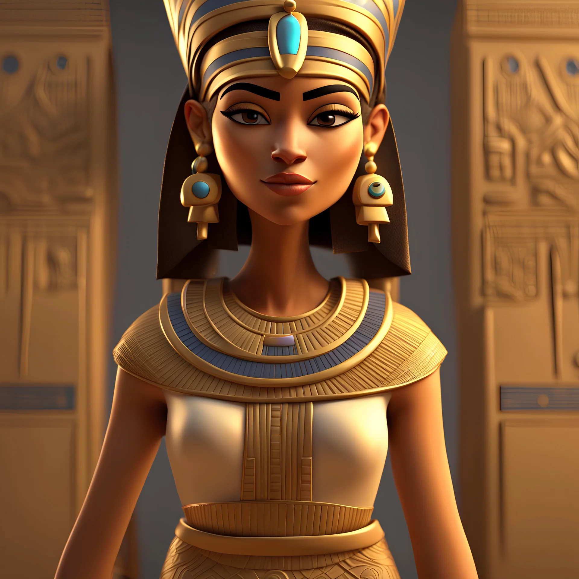 egyptian princess stylized 3d pixar style