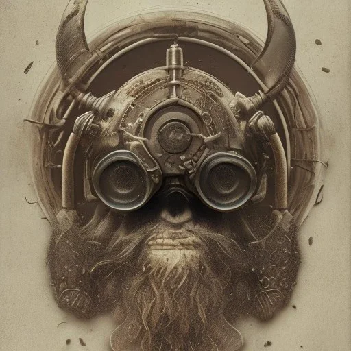 old viking with an axe, steam punk, realistic, made in octane, cinematic, ultra-realistic, extremely detailed octane rendering, 8K, VRAY Super Real ar 2:3, dof photorealistic futuristic 50mm lens hard lighting dark gray tintype photograph, realistic lighting, sepia color