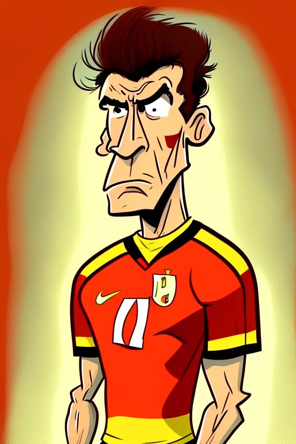 Luis Obinda Belgian football player r ,cartoon 2d