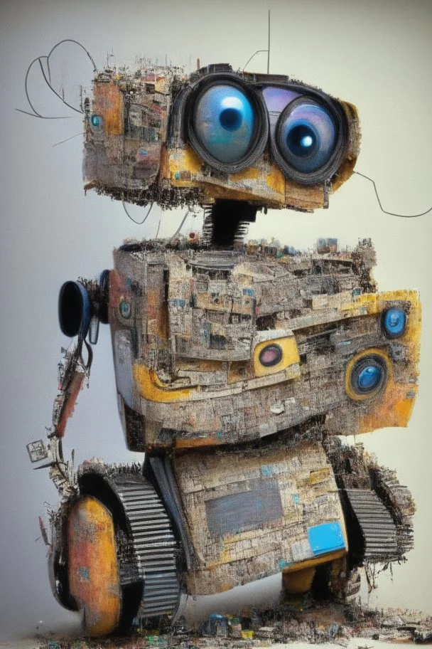 Wall-E made out of electronic junk