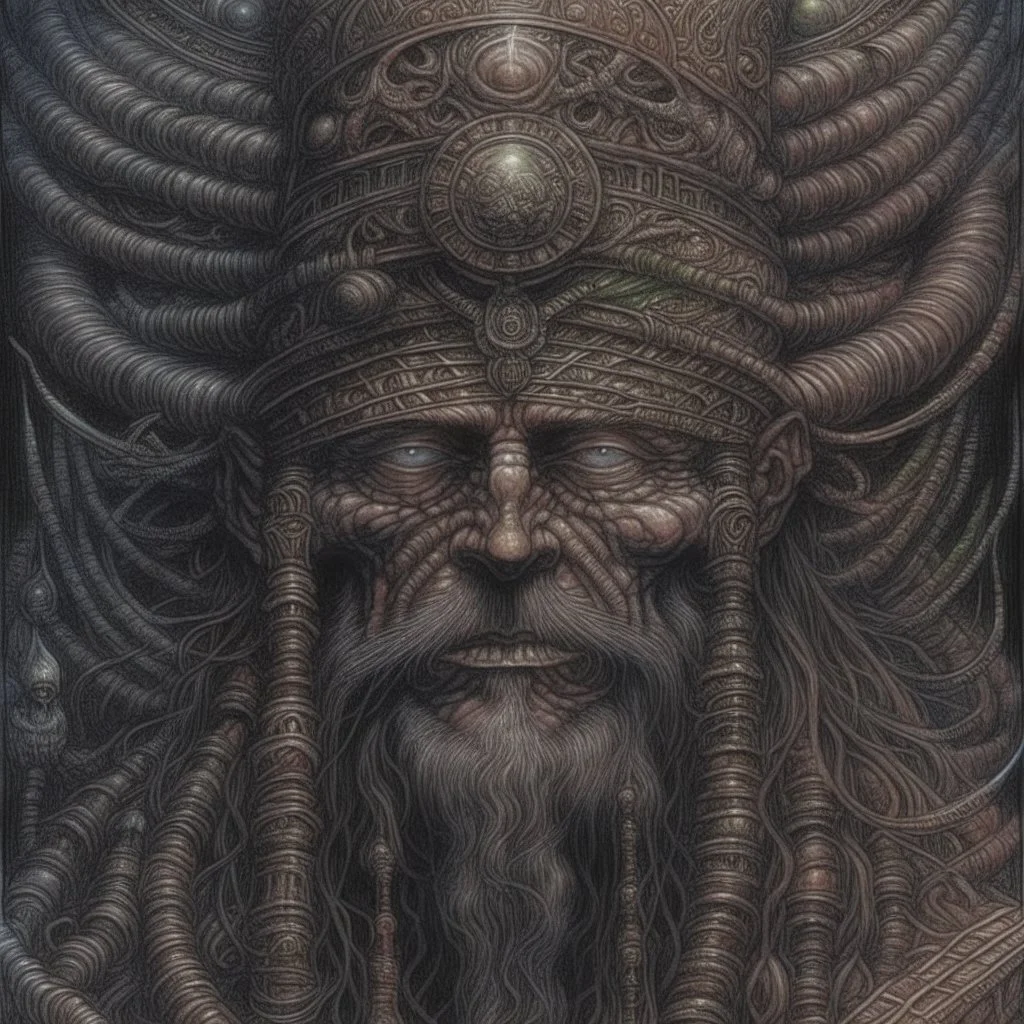 The Shaman by H.R. Giger Bearded Shaman; Sorcerer; Priest; Wise Sage, 55 year old Prophet; by Charles Dalmau, Geof Darrow, Ismail Inceoglu, Huang Guangjian, Dan Witz H.R. Giger Gustave Doré Robert Mapplethorpe Greg Rutkowski “Peace & Comfort” Insight from the Buddha