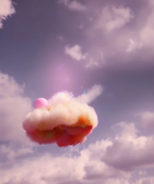 Ultra realistic speed clouds sky scene, wide angle view, child falling down with many Children background, inflatable monsters, circus dress style, feather color, free jumping flying, many trinkets, hair monster, many jelly beans, balls, color smoke, smile, happy, extreme, wind, clouds sea, 20,000 feet altitude, stratosphere, soft color, highly detailed, unreal engine 5, ray tracing, RTX, lumen lighting, ultra detail, volumetric lighting, 3d, finely drawn, high definition.