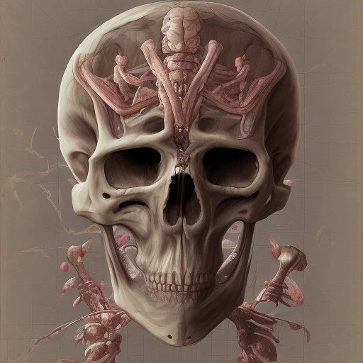 skeleton shotting in the head by james jean