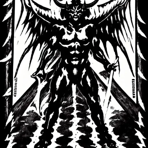 Devil demon satan king war code prophecy black and white masochist