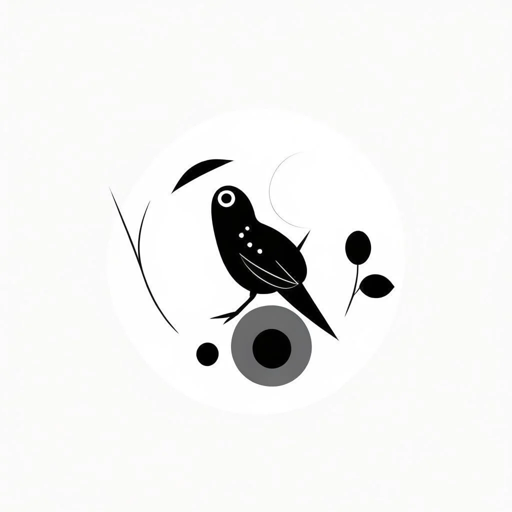 minimal bauhaus logo flower bird black and white dinamic dribbble behance award winning