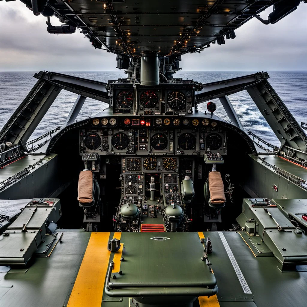 On the flight deck of an aircraft carrier, looking aft.