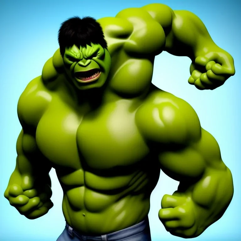 hulk eating ice cream full body, detailed 3d render