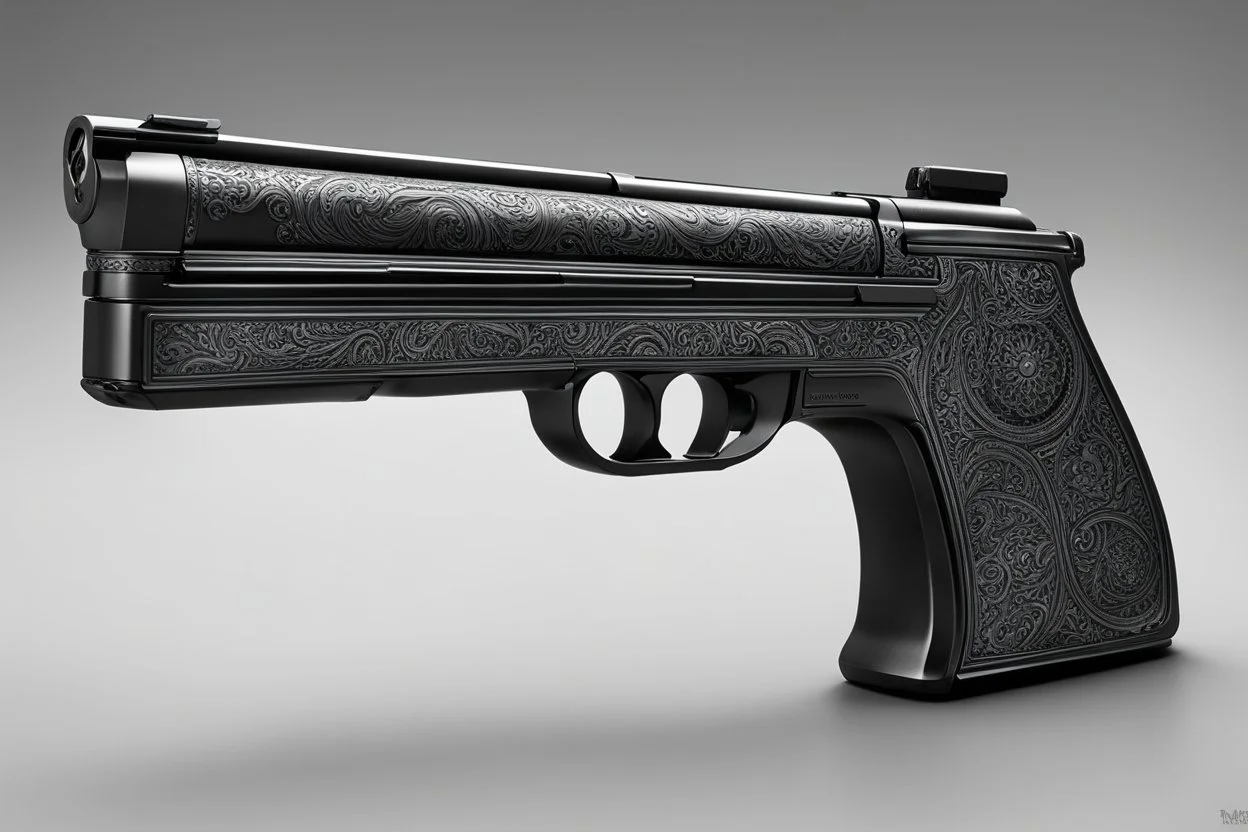 Ah, the stapler pistol, created by a demon with style. Picture this: a sleek, black weapon that combines the functionality of a stapler with the deadly precision of a pistol. The demon's craftsmanship is evident in every detail, from the polished metallic frame to the intricate engravings of infernal symbols along the barrel.