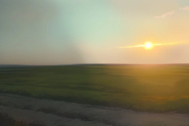 Hazy sunset in Alberta