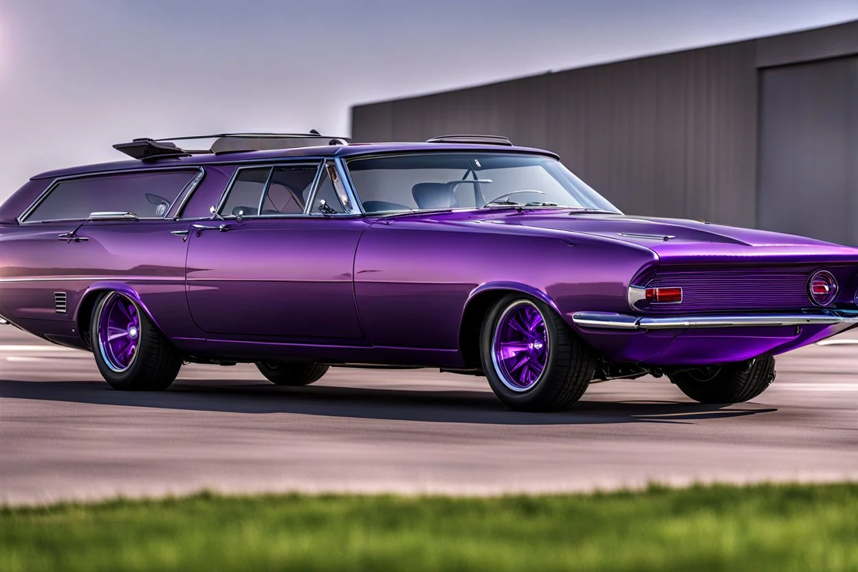 a military fighter jet station wagon hybrid purple paint job metallic