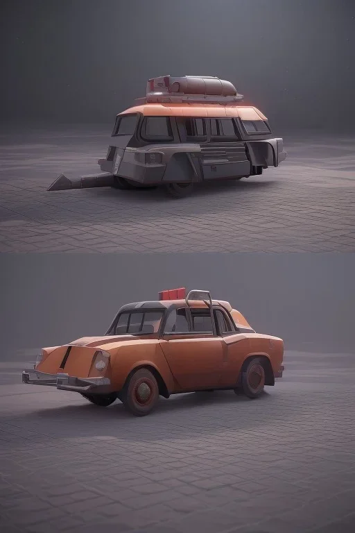 low poly car game, big spoiler