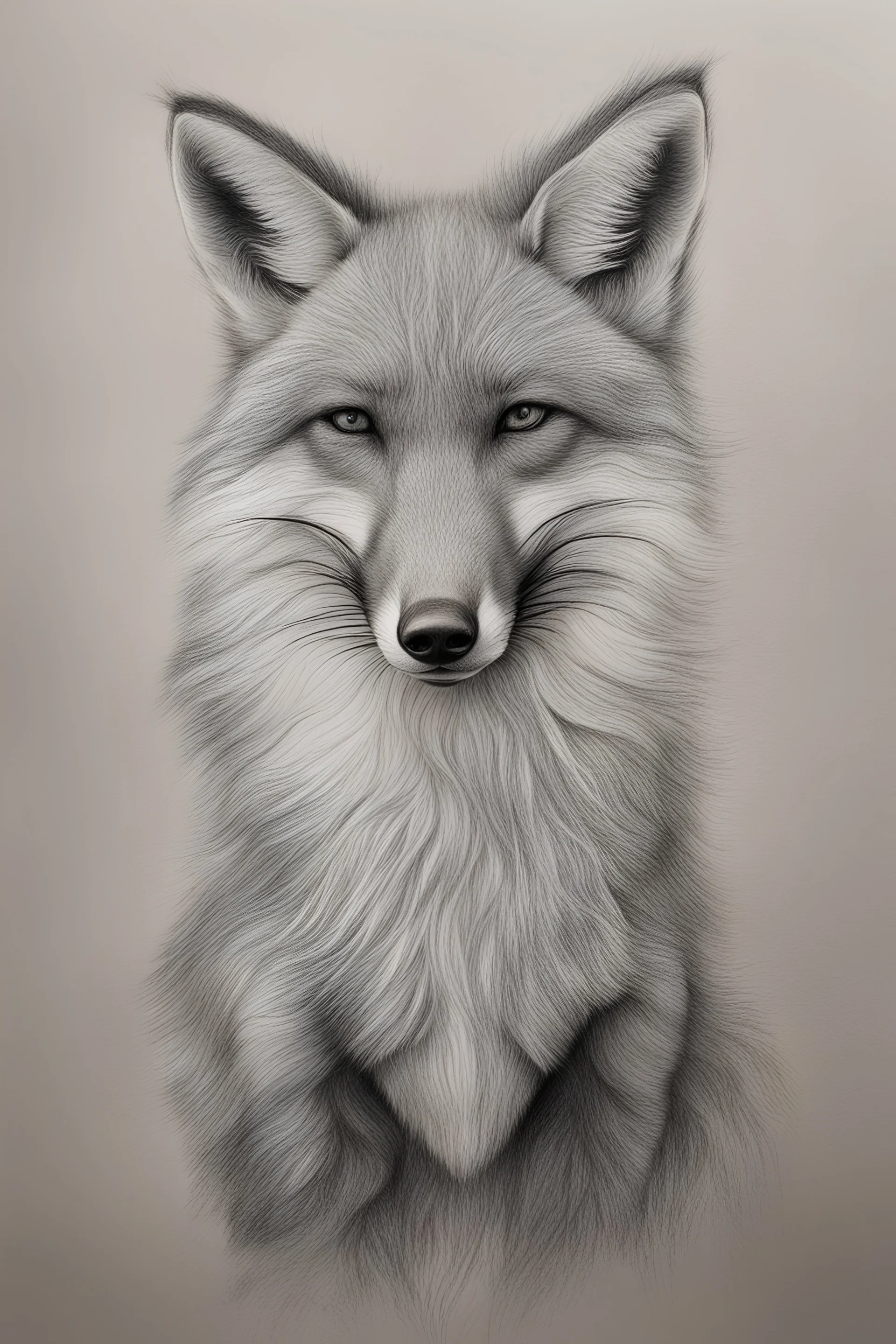 fox. pencil drawing