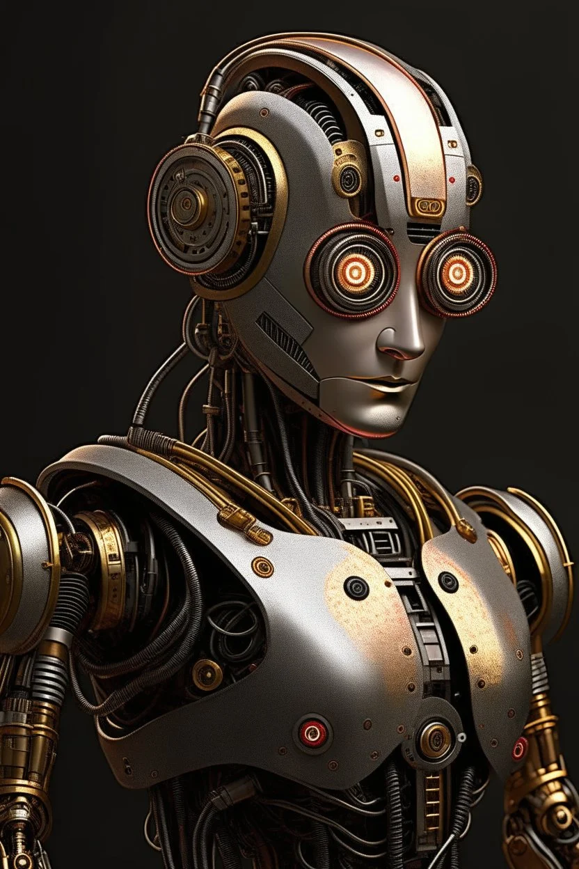 clockwork, humanoid, robot, photorealistic