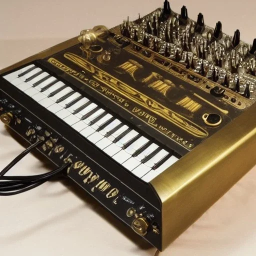 A steampunk brass synthesizer