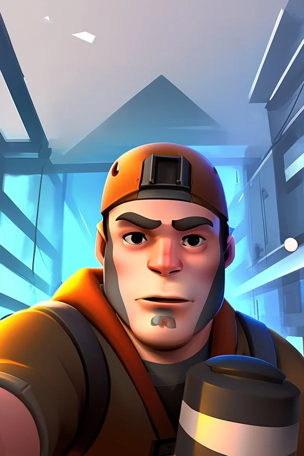 Team Fortress 2 engineer taking a selfie