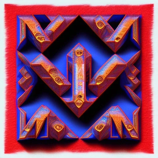 letter M , Anaglyph