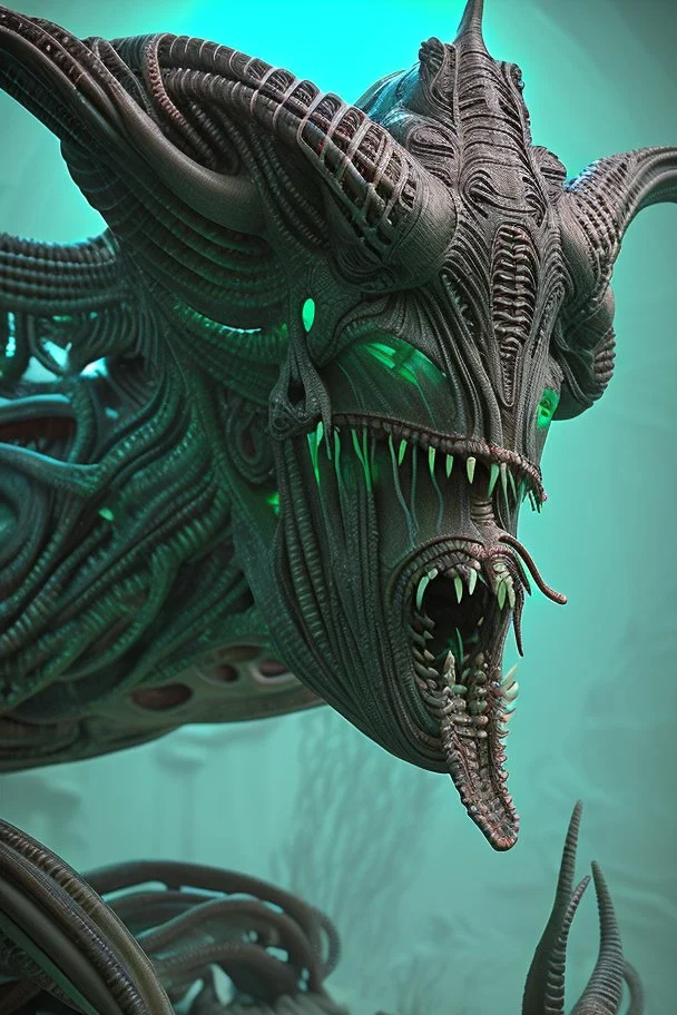 Underwater tomb alien, magnificent, majestic, highly intricate, Realistic photography, incredibly detailed, ultra high resolution, 8k, complex 3d render, cinema 4d.
