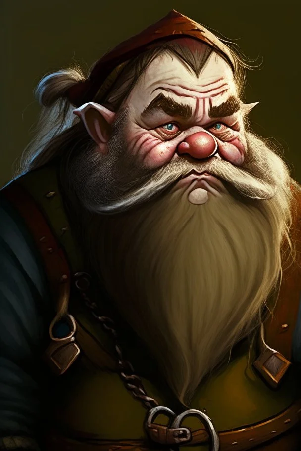 A comic portrait of a dwarf