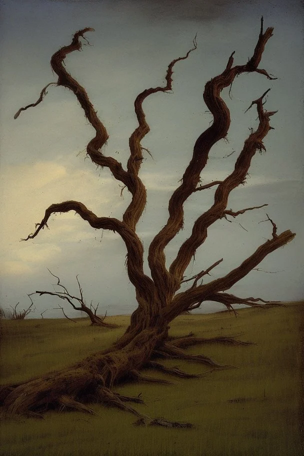 grass with dead tree by Andrea del sarto